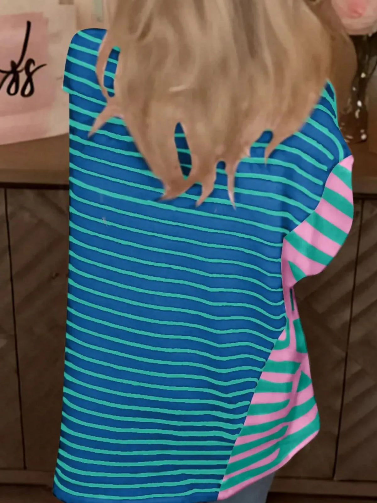 Colorful Striped Oversized T-shirt (3)