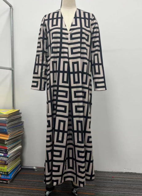 Printed V-neck Dress photo 8