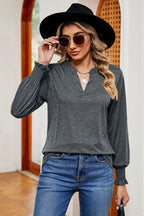 Notched Lantern Sleeve T-shirt (22)