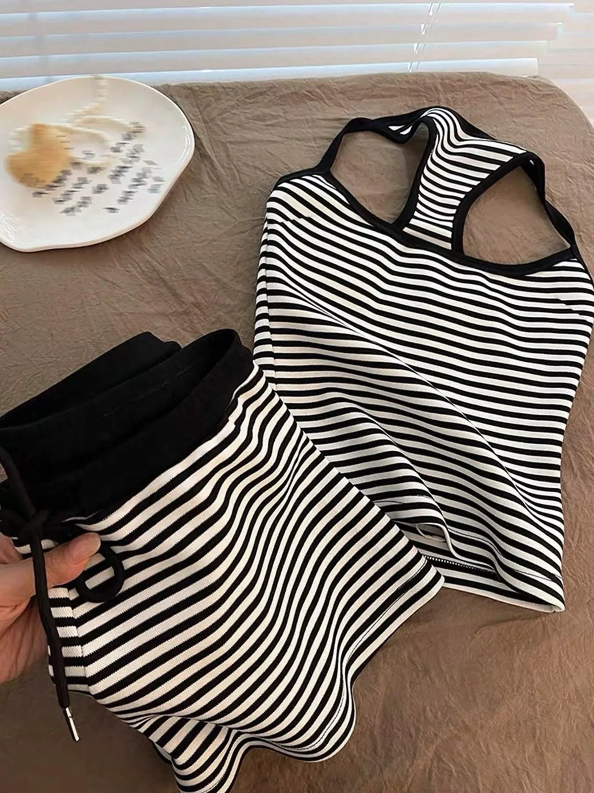 Striped Tank Top Shorts Set (7)