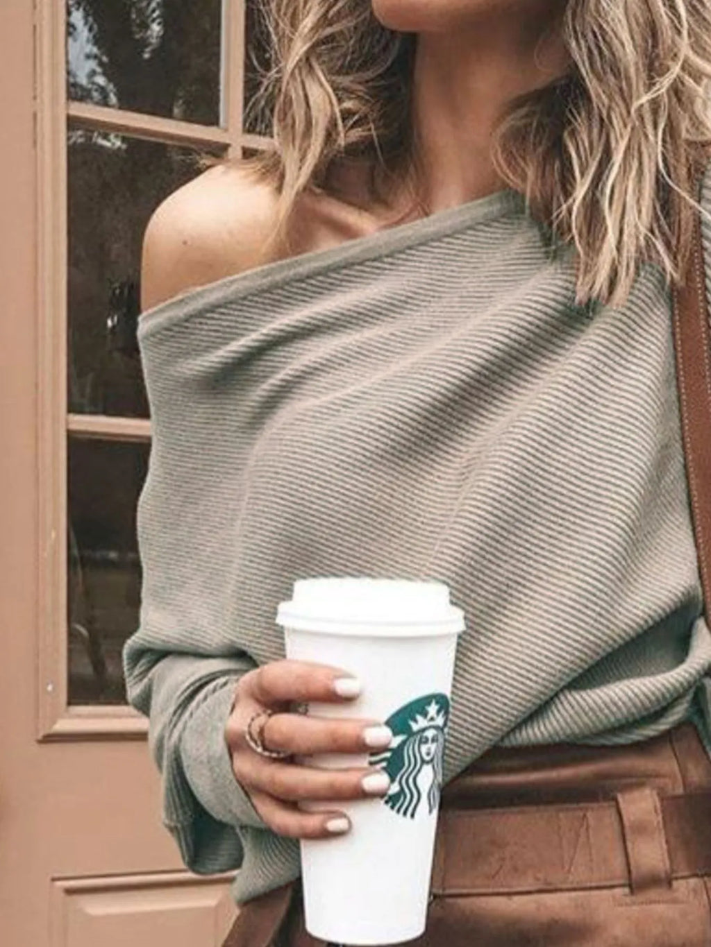 Full Size One-shoulder Ribbed Sweater Plus (12)