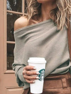 Full Size One-shoulder Ribbed Sweater Plus (12)