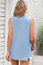 Texture V-neck Sleeveless Top (2)