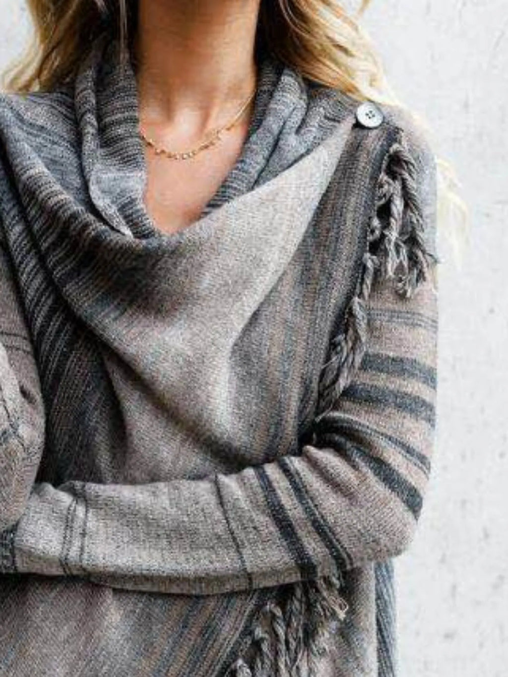 Fringe Long Sleeve Wrap Cardigan (3)