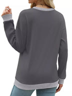 Contrast Trim Crew Neck Casual Sweatshirt (12)