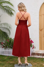 Crisscross Smocked Spaghetti Strap Dress (10)