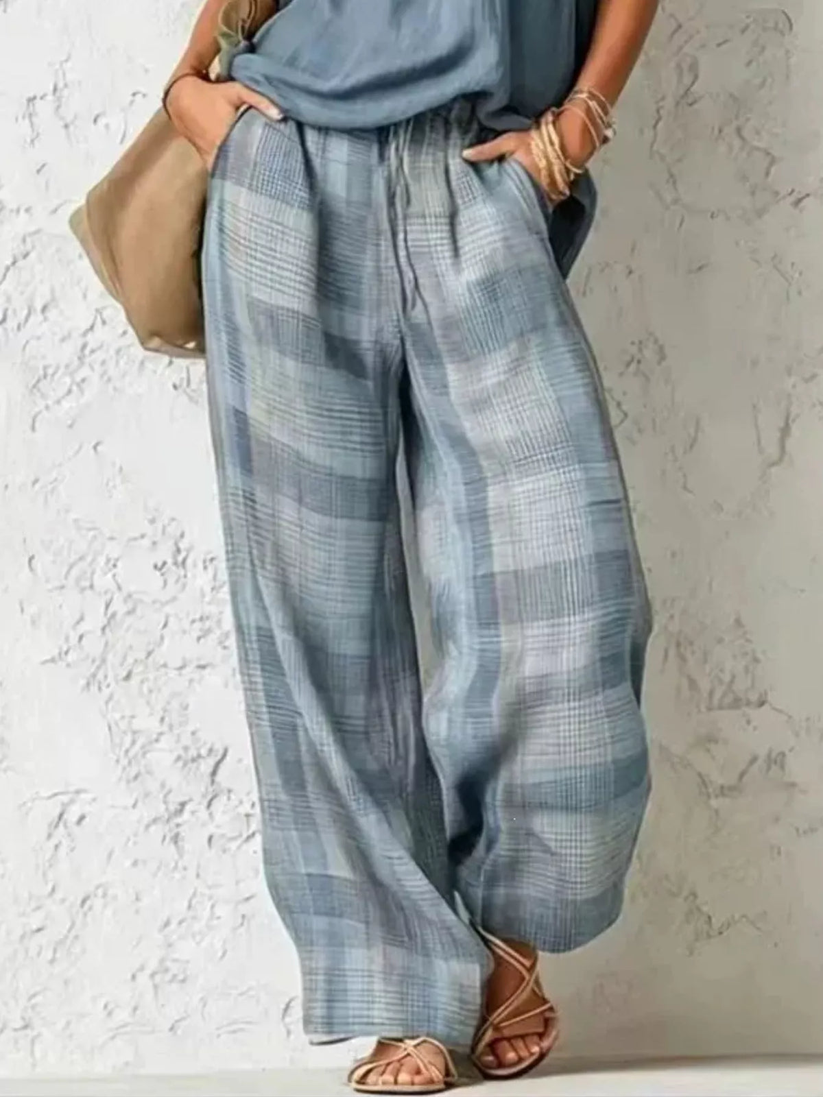Plaid Wide-leg Two-piece Set (15)