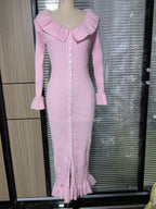 French Dress Sweet Ruffled Long Sleeve variant CJLY235108201AZ|CJLY235108202BY|CJLY235108203CX