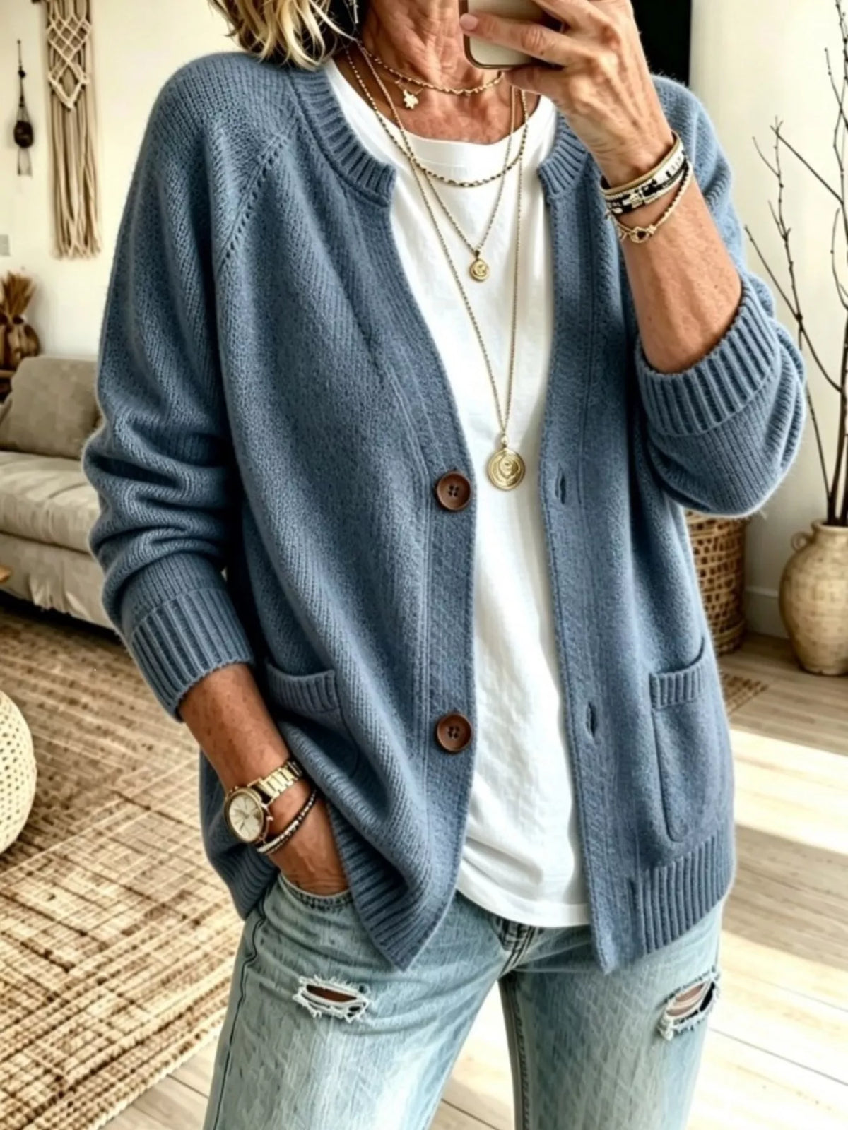 Full Size Button Up Raglan Sleeve Cardigan Plus (16)