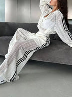 Side Stripes Zip Up Top Pants Set (8)