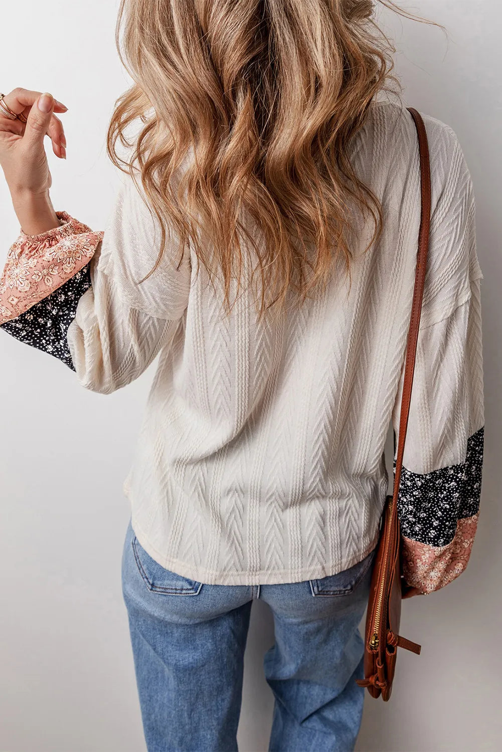 Block Tie Neck Long Sleeve Top (4)