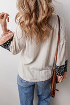 Block Tie Neck Long Sleeve Top (4)