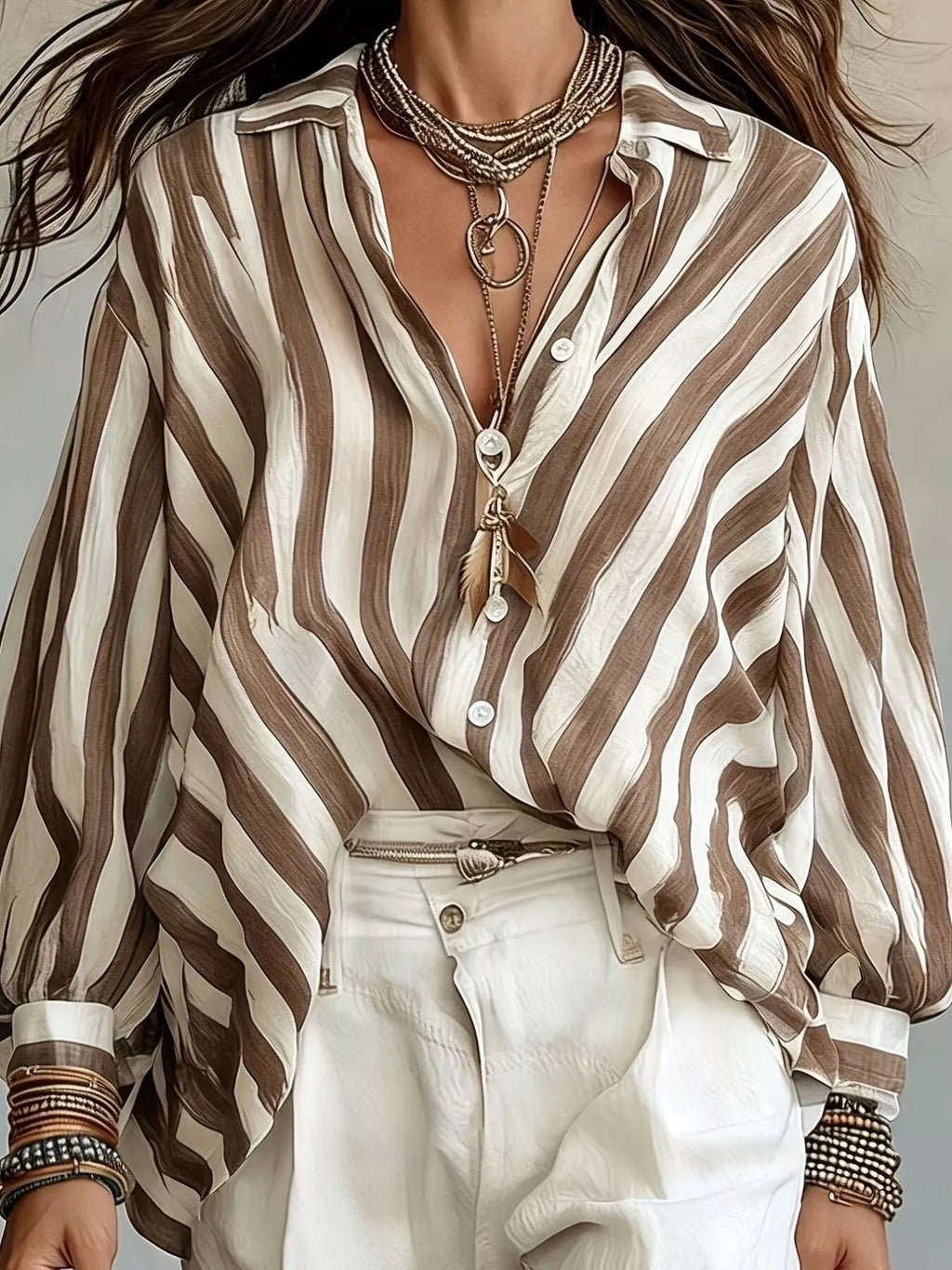 Striped Loose Fit Shirt (2)