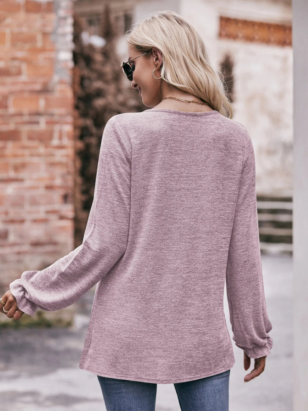 Round Neck Long Sleeve Casual T-shirt (25)