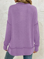 Side Slit Round Neck Sweatshirt (24)