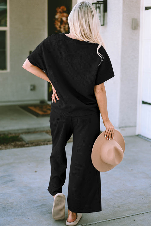 Short Sleeve Top Pants Set (2)