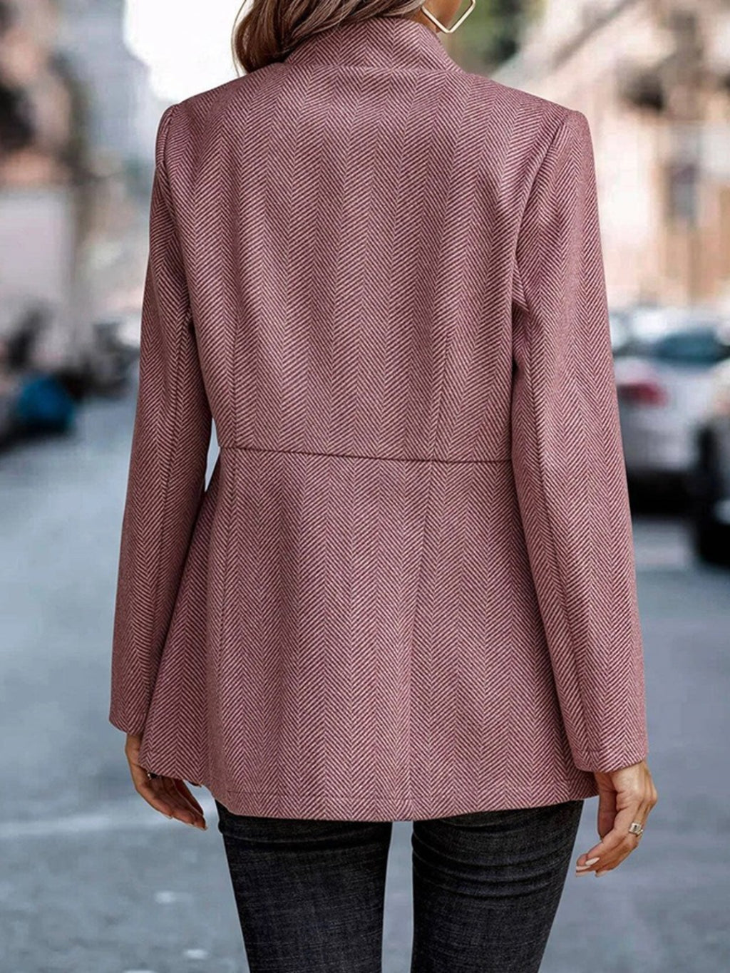 Slim Fit Open Front Blazer (12)
