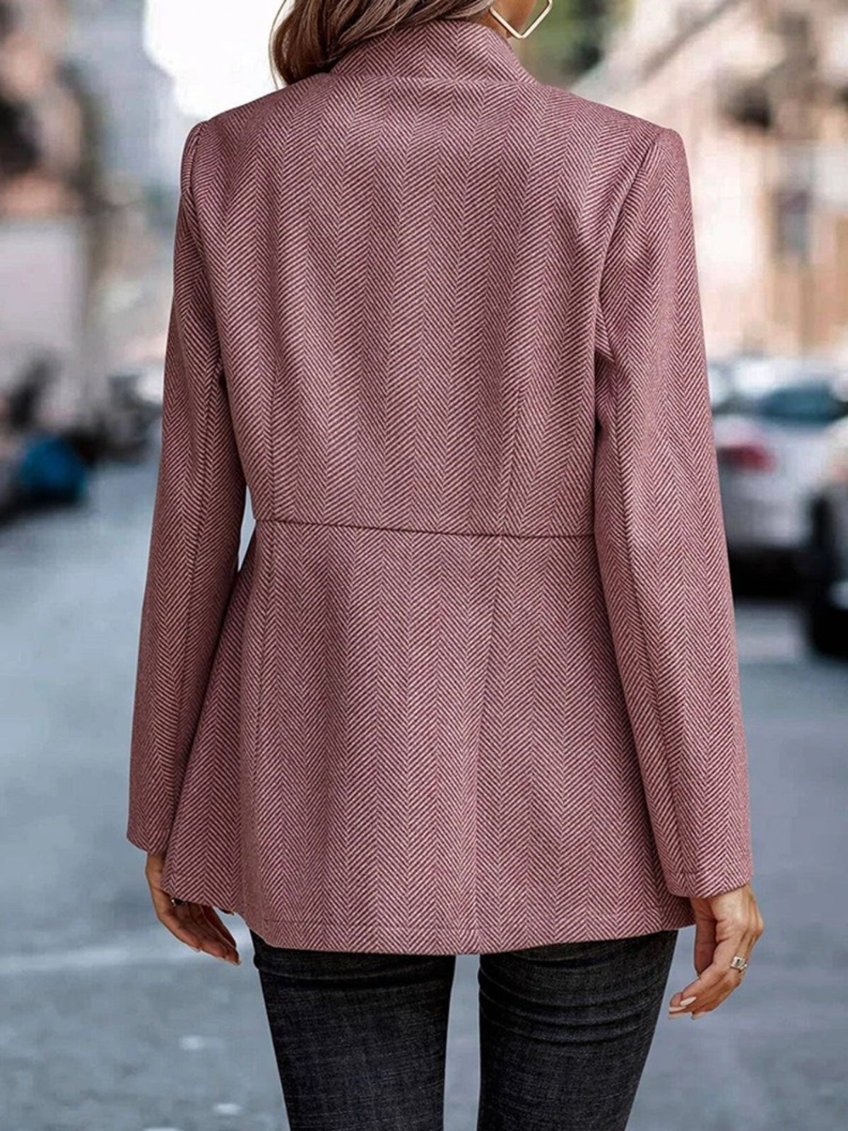 Slim Fit Open Front Blazer (12)