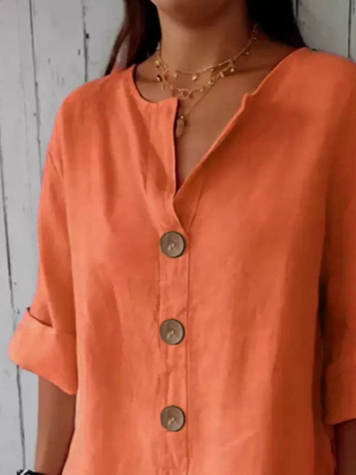 Casual Loose Button-down Shirt (8)