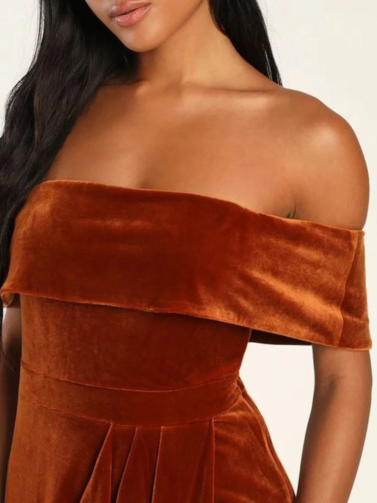 Off-shoulder Wrap Dress Side Slit (17)