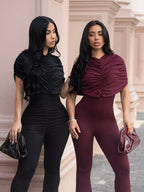 Ruched Flare Leg Jumpsuit (8)