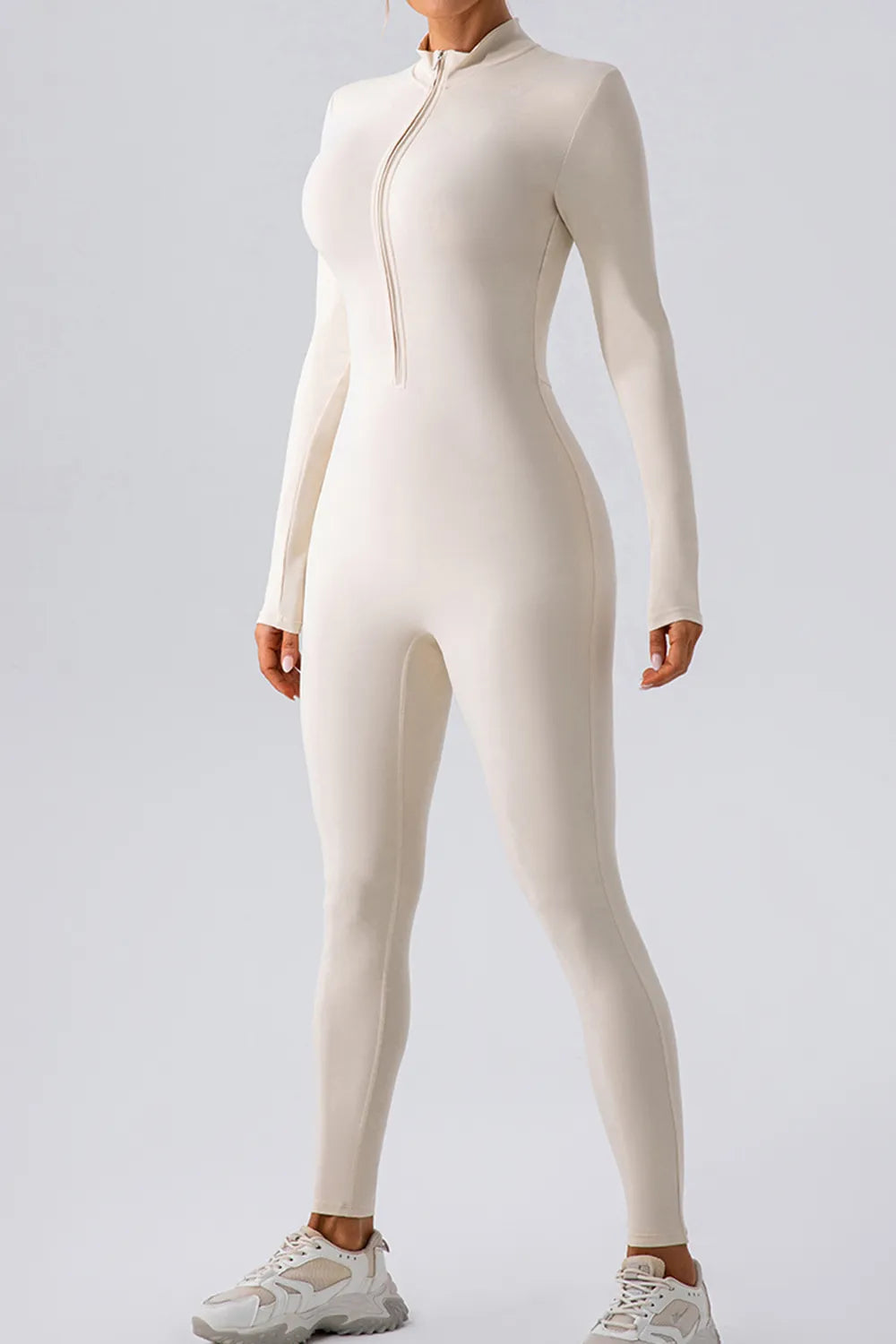 Half Zip Mock Neck Active Jumpsuit (13)