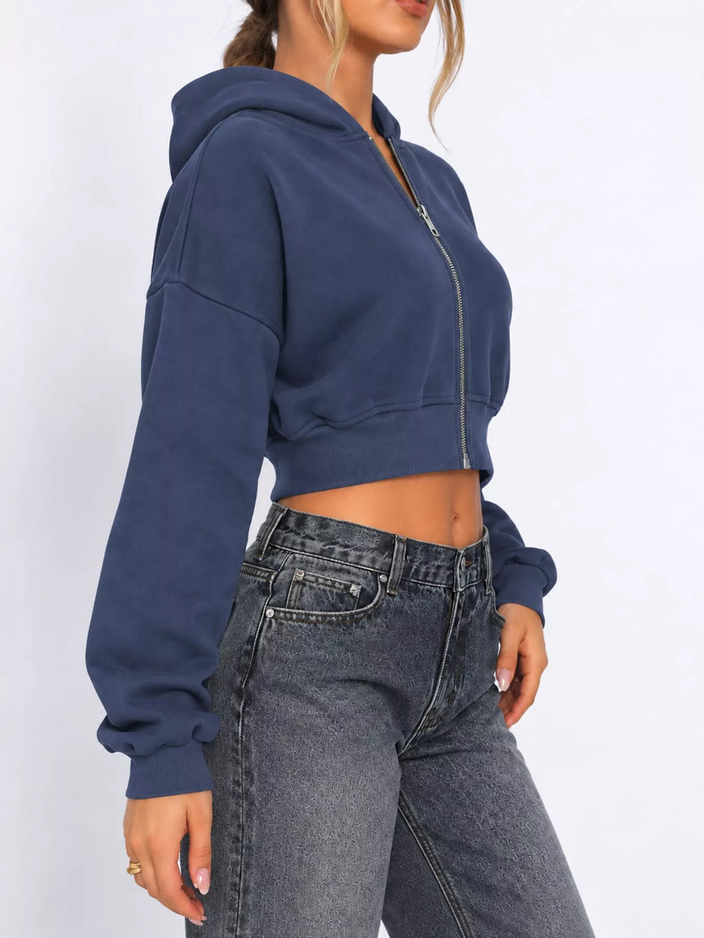 Zip-up Cropped Hoodie (7)