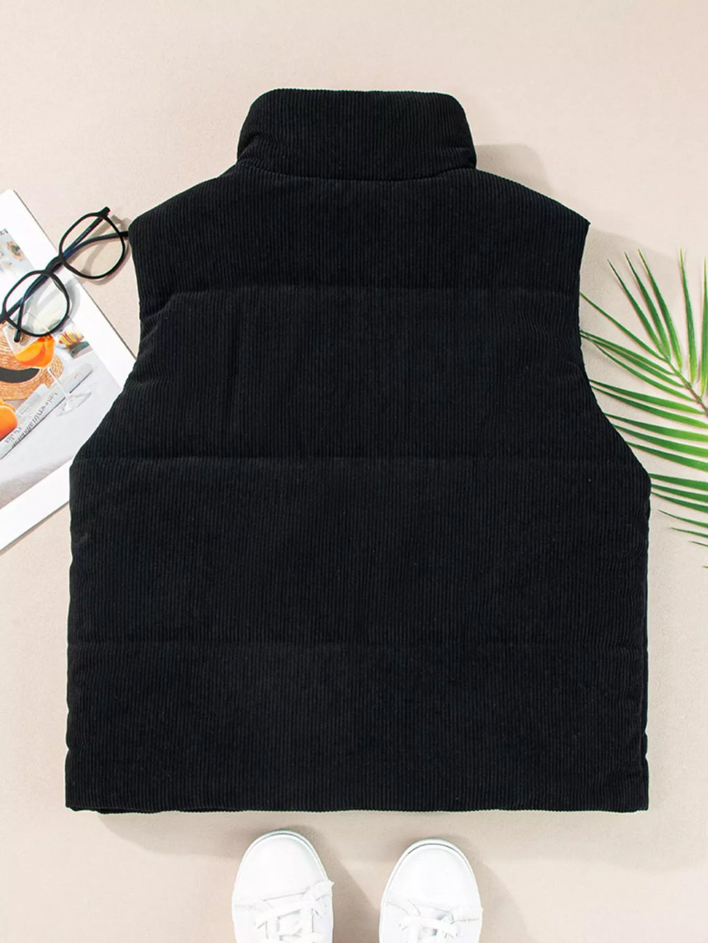 Corduroy Zip Up Vest Coat (6)