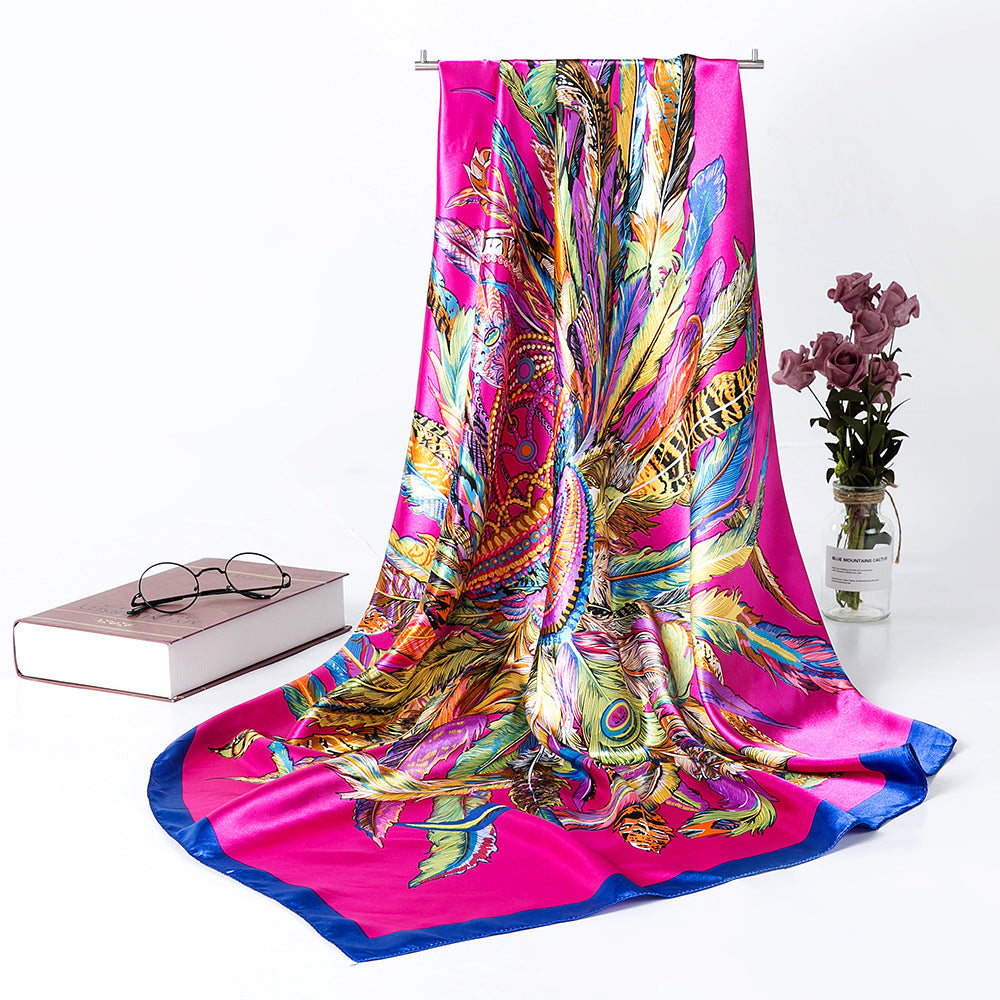 Silk Scarf Multi-functional Small Satin Shawl photo 6