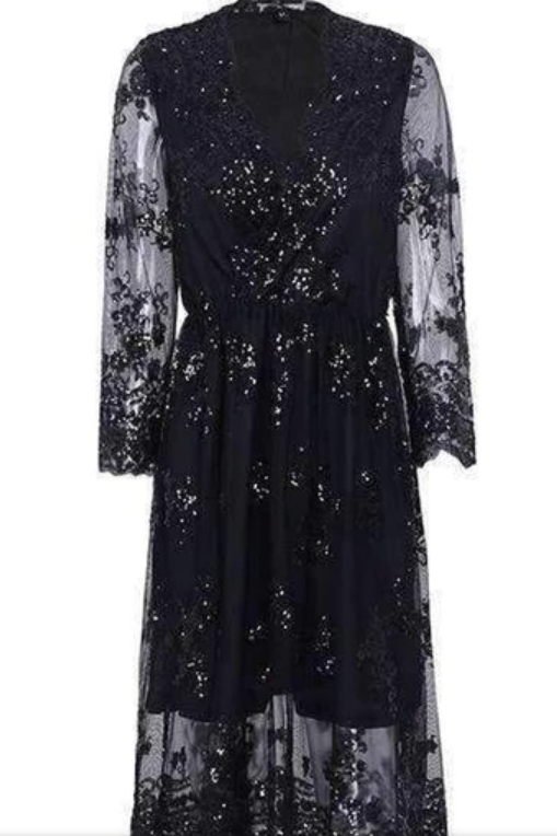 V-neck Sequined Dress photo 4
