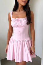 Decorative Button Square Neck Cami Dress (9)
