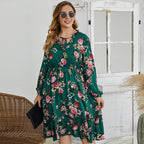 Printed Woven High Waist Floral Waist Dress photo 1