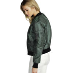 Solid Color Short Vertical Collar Leisure Zipper Jacket photo 5