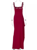 Slit Square Neck Maxi Dress (17)
