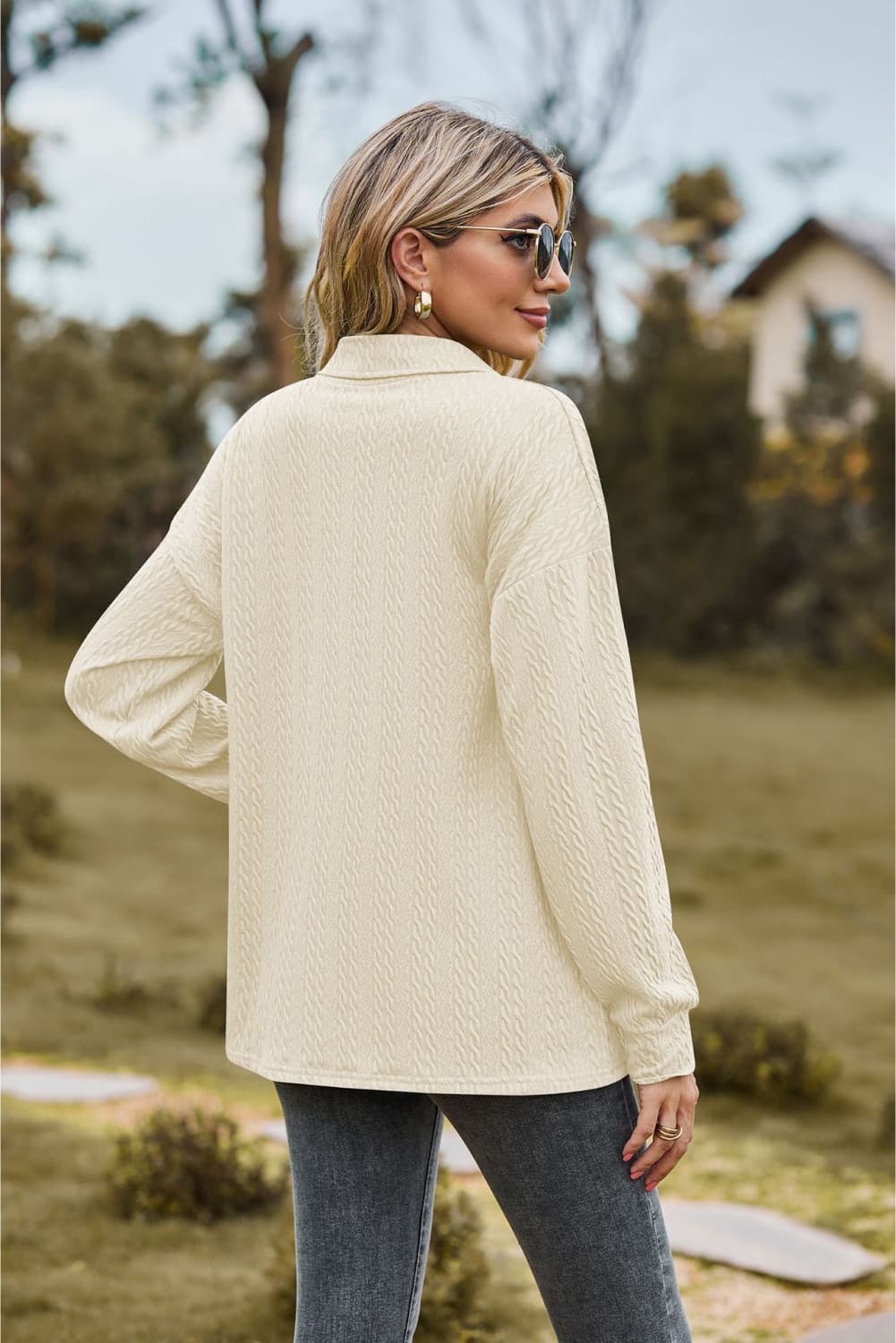 Collared Neck Long Sleeve Blouse (9)
