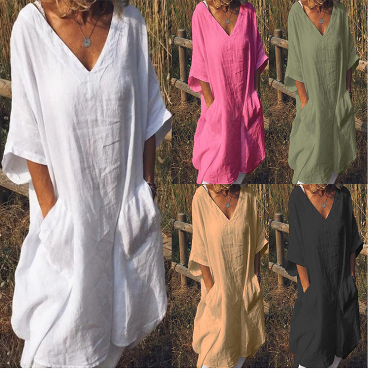 Oversized V-neck Midi Dress photo 2