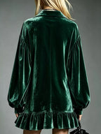 Full Size Velvet Ruffled Hem Long Sleeve Dress Plus (19)