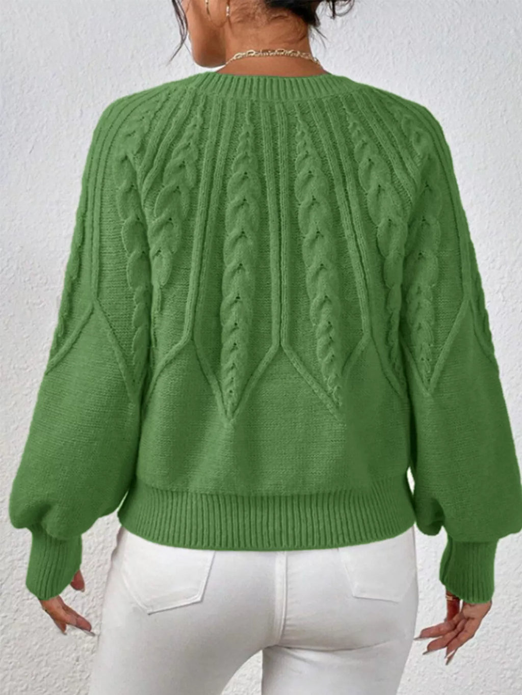 Cable Knit Long Sleeve Sweater (30)