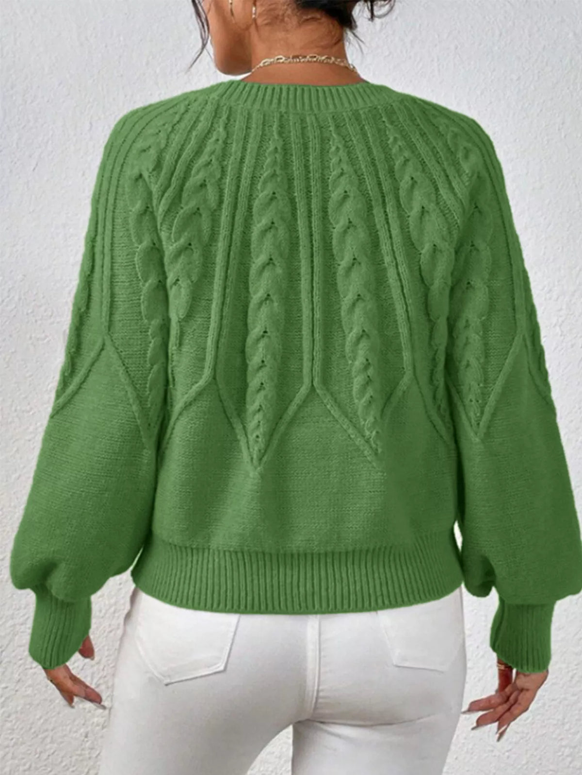 Cable Knit Long Sleeve Sweater (30)