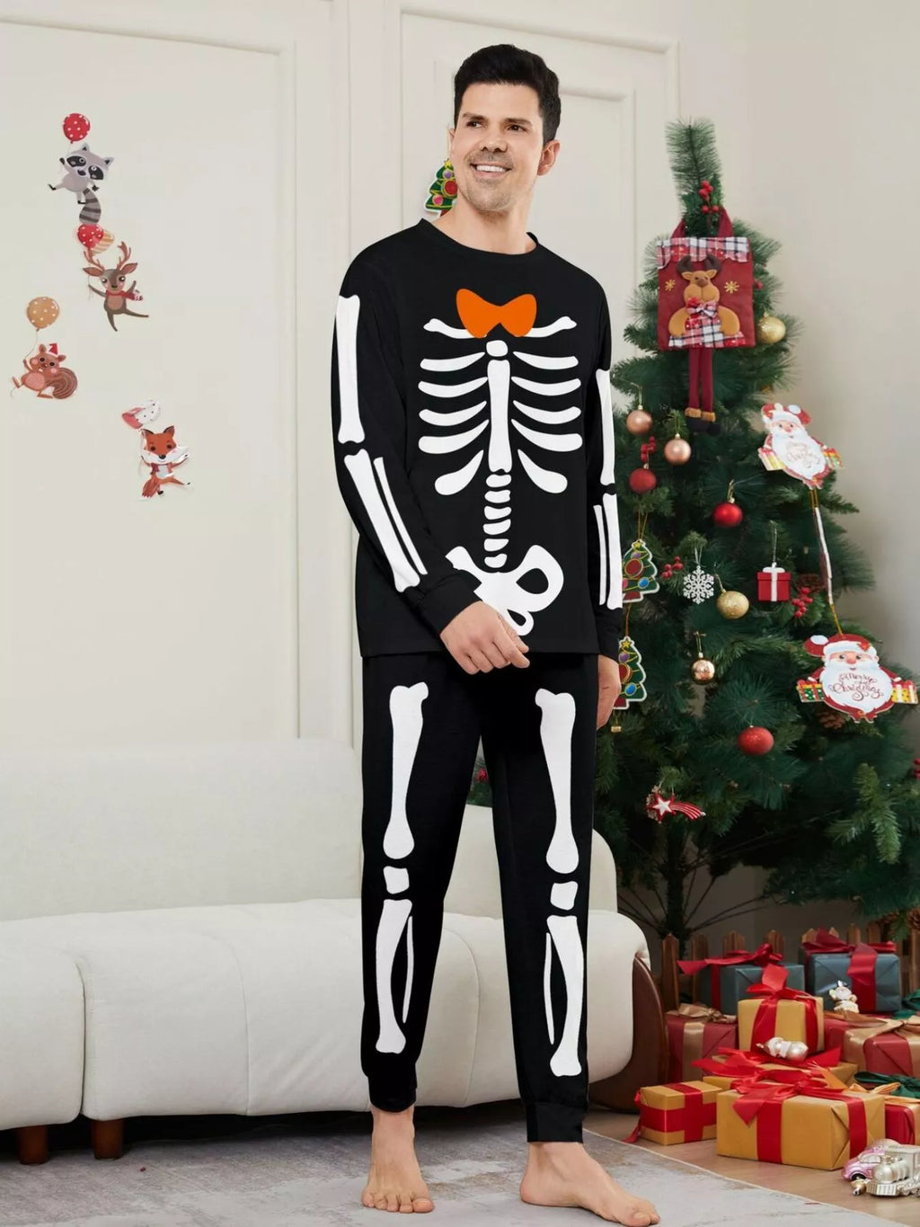 Full Size Matching Family Skeleton Pajama Set Plus (7)