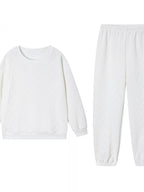 Texture Round Neck Top Pants Set (3)