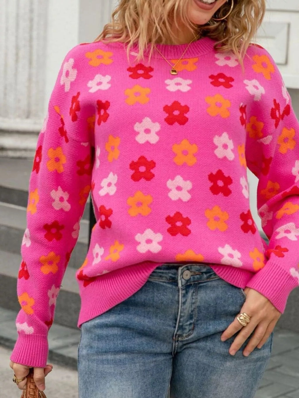 Floral Crew Neck Sweater (5)