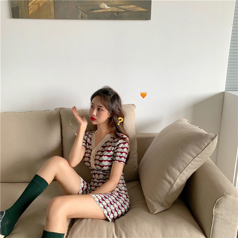 Short Sleeve Knitted Dress photo 2
