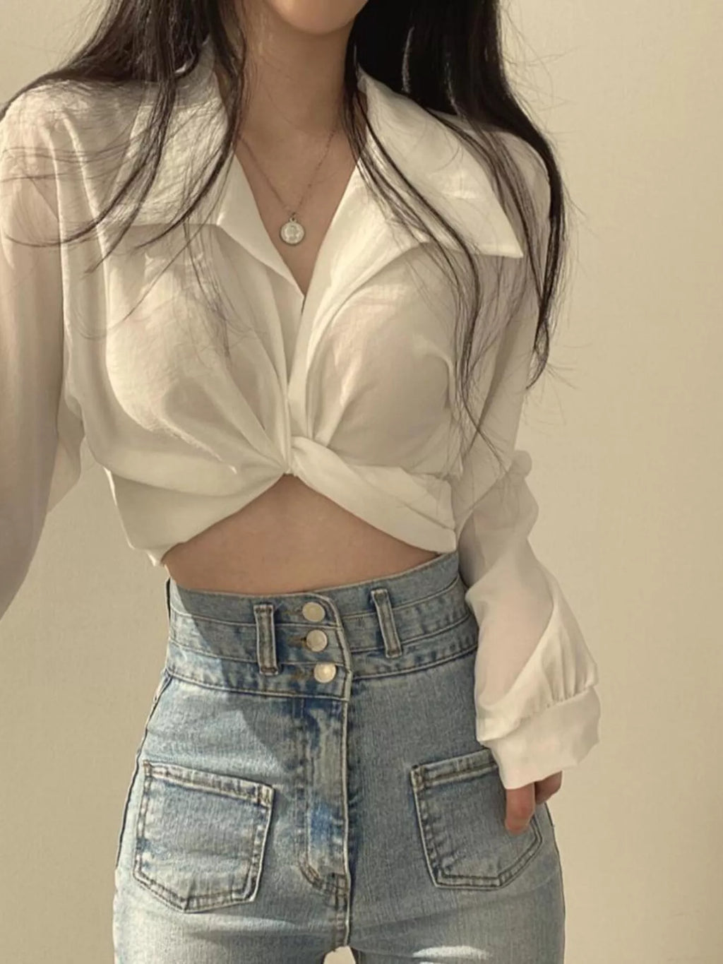 Twisted Front Long Sleeve Shirt (5)