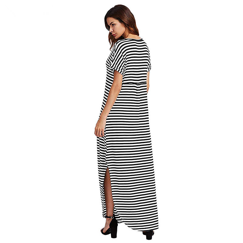 Striped V-neck Dress photo 2
