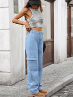 High-waisted Cargo Jeans (6)