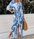 Printed V-neck Dress photo 3