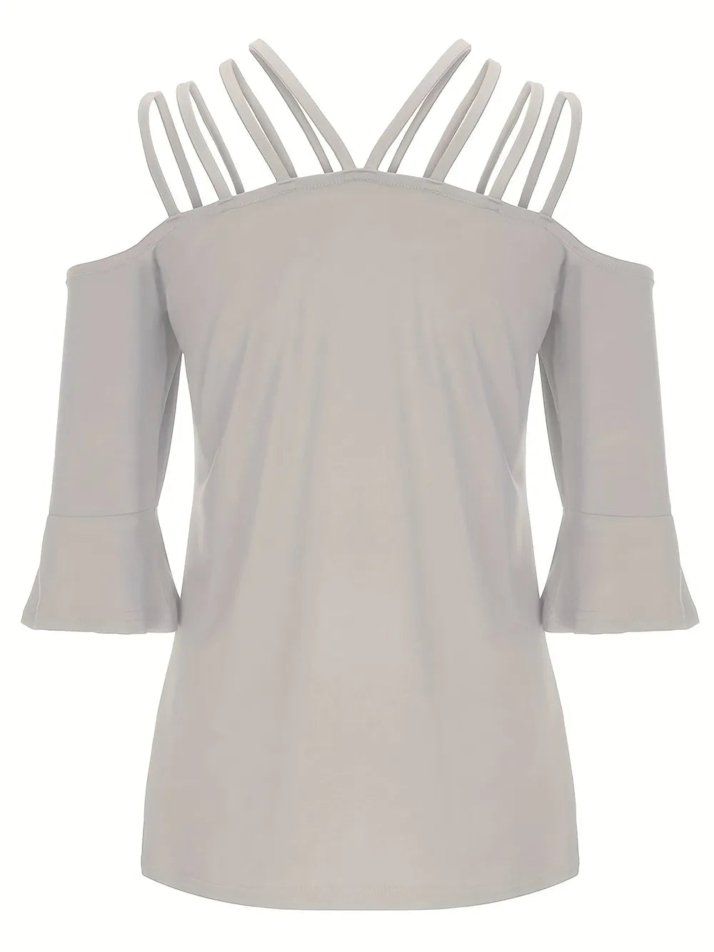 Full Size Cold Shoulder Three-quarter Sleeve Blouse (9)