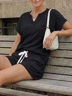 Short Sleeve Top Shorts Set (9)