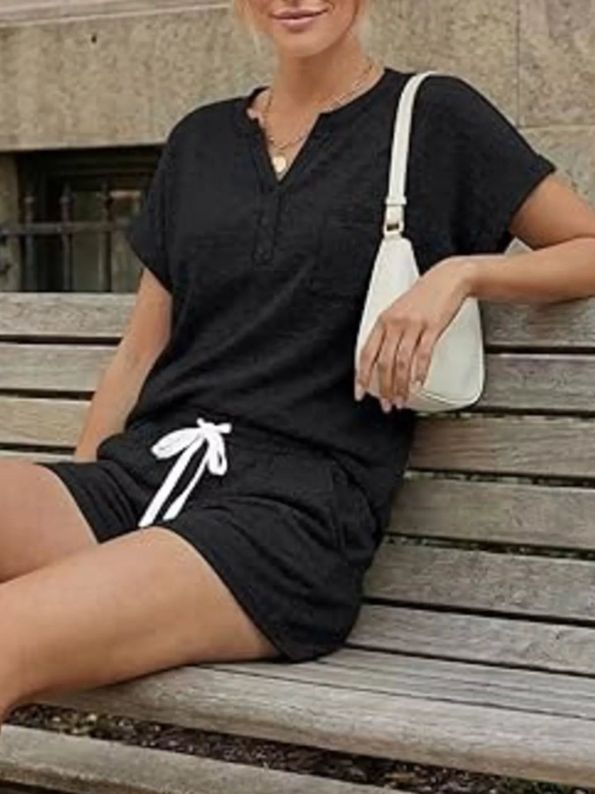 Short Sleeve Top Shorts Set (9)